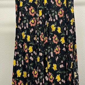 Philosophy Black Maxi Skirt with Yellow and Pink Floral